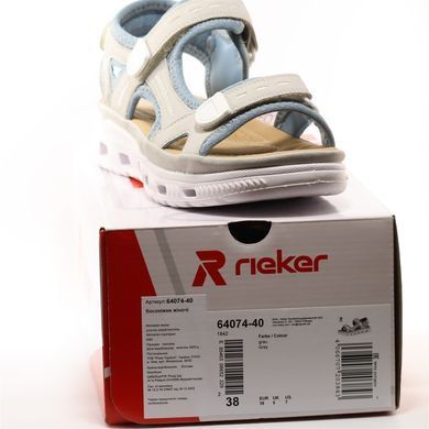 Фотография 7 Женские босоножки на низком ходу RIEKER 64074-40 grey