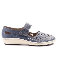 Фотографія 1 жіночі літні туфлі з перфорацією RIEKER 44896-12 blue