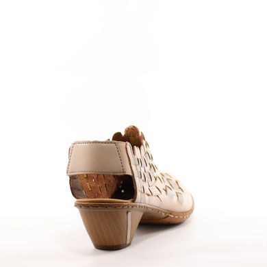 Фотография 4 Женские босоножки на низком каблуке RIEKER 46778-64 beige