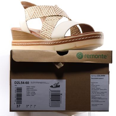 Фотографія 7 Жіночі босоніжки на танкетці REMONTE (by Rieker) D2L54-60 beige