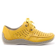 Фотография 1 женские летние туфли с перфорацией RIEKER L1716-68 yellow