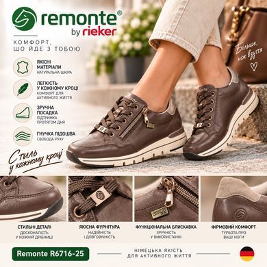 Фотография 2 Кроссовки женские REMONTE (by Rieker) R6716-25 brown