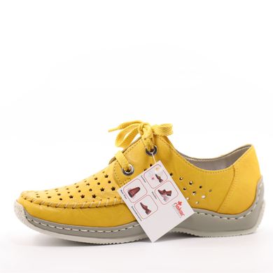 Фотография 3 женские летние туфли с перфорацией RIEKER L1716-68 yellow