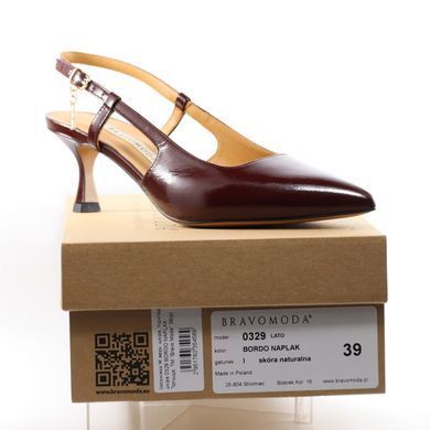 Фотография 7 Женские босоножки на среднем каблуке BRAVO MODA 0329 BORDO NAPLAK