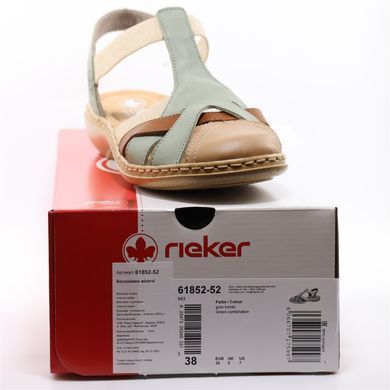 Фотография 7 Женские босоножки на низком ходу RIEKER 61852-52 green