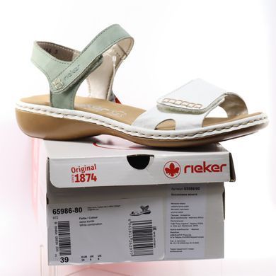 Фотографія 7 Жіночі босоніжки на низькому ходу RIEKER 65986-80 white