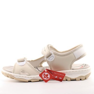 Фотографія 3 Жіночі босоніжки на низькому ходу RIEKER 68866-62 beige