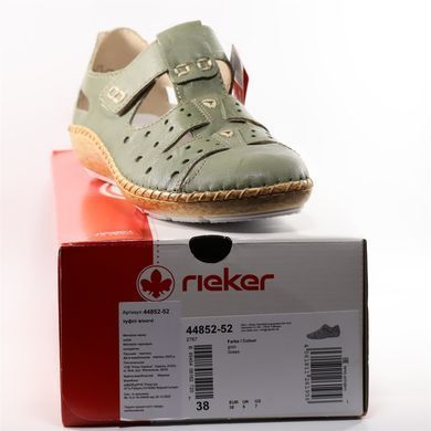 Фотографія 7 Жіночі туфлі на низьких підборах RIEKER 44852-52 green