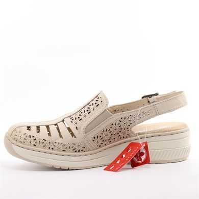 Фотографія 3 Жіночі літні туфлі з перфорацією RIEKER 48763-60 beige
