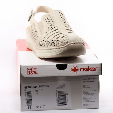 Фотографія 7 Жіночі літні туфлі з перфорацією RIEKER 48763-60 beige