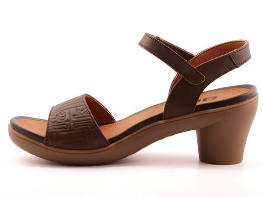 Фотография 4 Женские босоножки на среднем каблуке ART 1471 brown