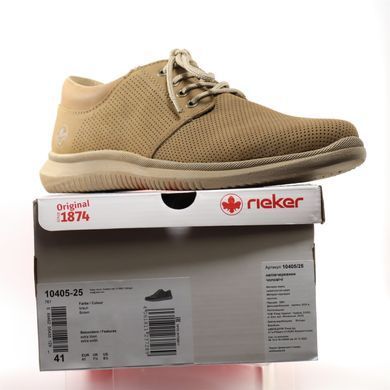 Фотографія 7 Чоловічі літні туфлі з перфорацією RIEKER 10405-25 brown