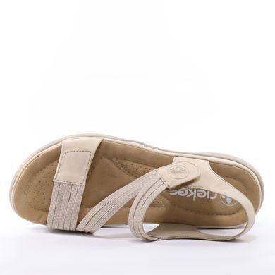 Фотографія 5 Жіночі босоніжки на низькому ходу RIEKER 64870-62 beige