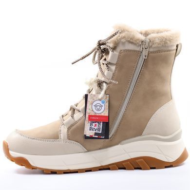 Фотография 4 Зимние женские полусапоги RIEKER W0071-20 beige