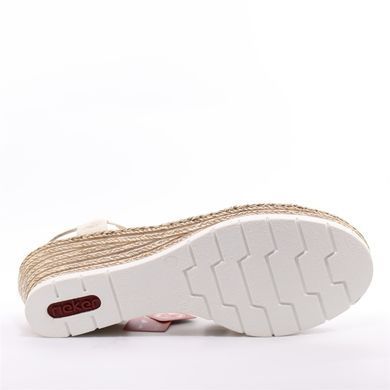 Фотографія 6 Жіночі босоніжки на танкетці RIEKER 619B2-60 beige