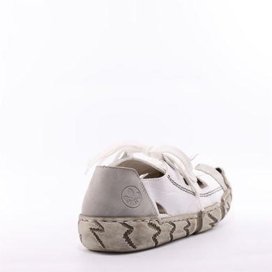 Фотографія 4 жіночі літні туфлі з перфорацією RIEKER L0325-80 white