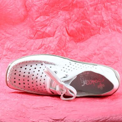 Фотография 7 женские летние туфли с перфорацией RIEKER L1716-80 white