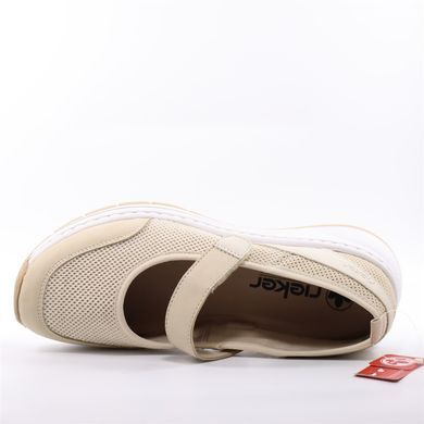 Фотографія 5 Жіночі літні туфлі з перфорацією RIEKER N6554-60 beige