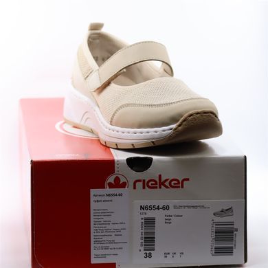 Фотографія 7 Жіночі літні туфлі з перфорацією RIEKER N6554-60 beige