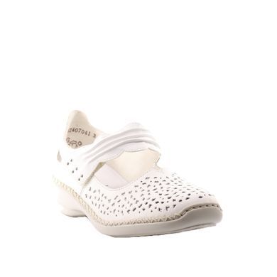 Фотография 2 Женские летние туфли с перфорацией RIEKER 41399-80 white