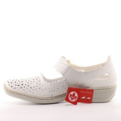 Фотография 3 Женские летние туфли с перфорацией RIEKER 41399-80 white