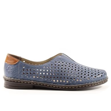 Фотография 1 женские летние туфли с перфорацией RIEKER 48457-12 blue