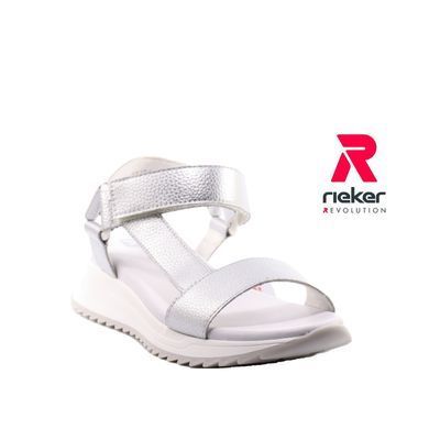 Фотография 2 Женские босоножки на танкетке RIEKER W2951-90 silver
