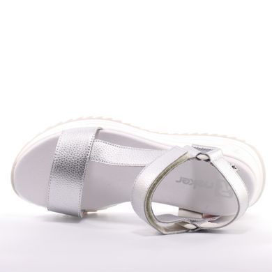 Фотография 5 Женские босоножки на танкетке RIEKER W2951-90 silver