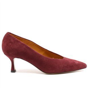 Фотографія 1 Жіночі туфлі на низьких підборах BRAVO MODA 0403 bordo zamsz