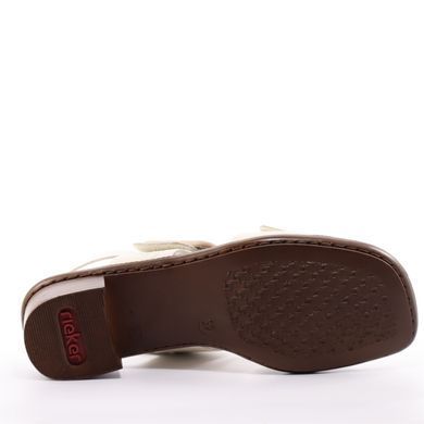 Фотографія 6 Жіночі босоніжки на низьких підборах RIEKER 62663-61 beige