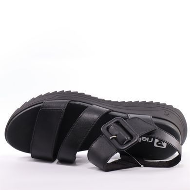 Фотографія 5 Жіночі босоніжки на танкетці RIEKER W2950-00 black