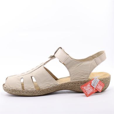 Фотография 3 Женские босоножки на низком ходу RIEKER 658B3-60 beige