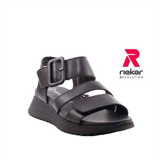 RIEKER W2950-00 black: Жіночі босоніжки на танкетці - 2 625 грн