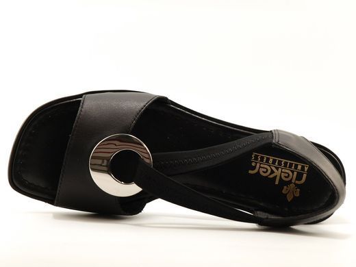 Фотография 5 Женские босоножки на низком каблуке RIEKER 62662-01 black