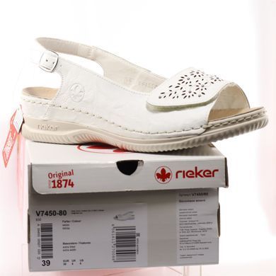 Фотография 8 Женские босоножки на танкетке RIEKER V7450-80 white