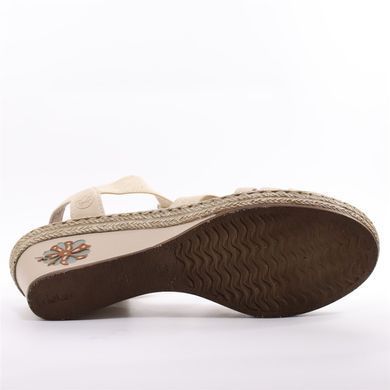 Фотографія 6 Жіночі босоніжки на танкетці RIEKER V2451-62 beige