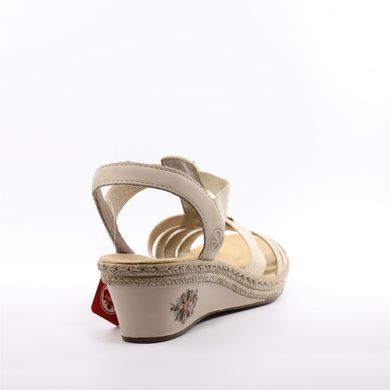 Фотографія 4 Жіночі босоніжки на танкетці RIEKER V2451-62 beige