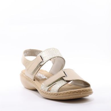 Фотография 2 Женские босоножки на низком ходу RIEKER 61854-62 beige