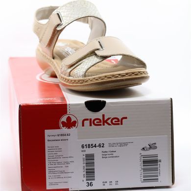Фотография 6 Женские босоножки на низком ходу RIEKER 61854-62 beige