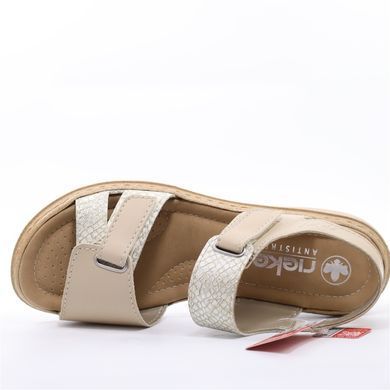 Фотография 4 Женские босоножки на низком ходу RIEKER 61854-62 beige