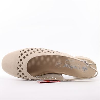 Фотографія 5 Жіночі босоніжки на низьких підборах RIEKER 43457-60 beige