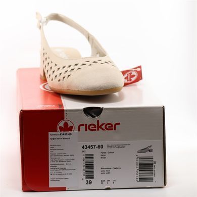 Фотографія 7 Жіночі босоніжки на низьких підборах RIEKER 43457-60 beige