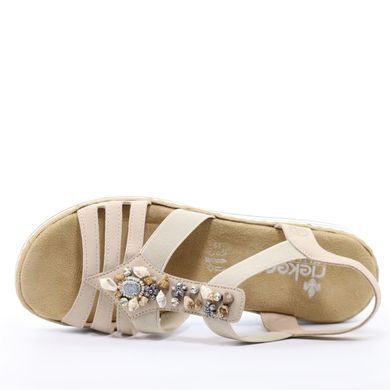 Фотографія 6 Жіночі босоніжки на танкетці RIEKER V0649-62 beige