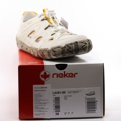 Фотографія 7 Жіночі літні туфлі з перфорацією RIEKER L0381-80 white