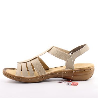 Фотографія 3 Жіночі босоніжки на низькому ходу RIEKER 608C0-62 beige