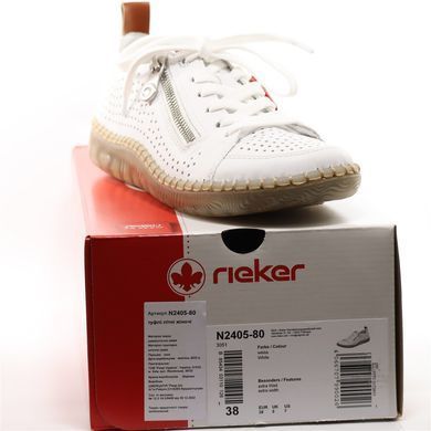 Фотография 9 Женские летние туфли с перфорацией RIEKER N2405-80 white